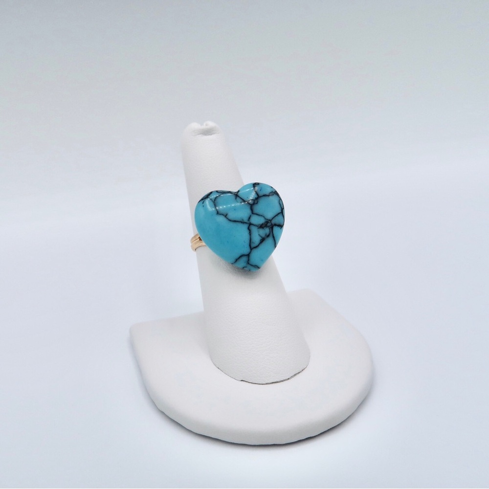 TURQUOISE HEART RING - Picture 3 of 3
